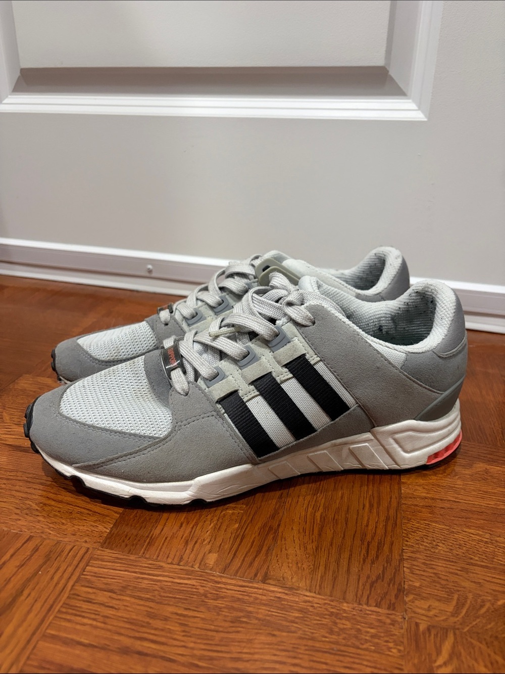 adidas Light Gray Sneakers with Black Stripes